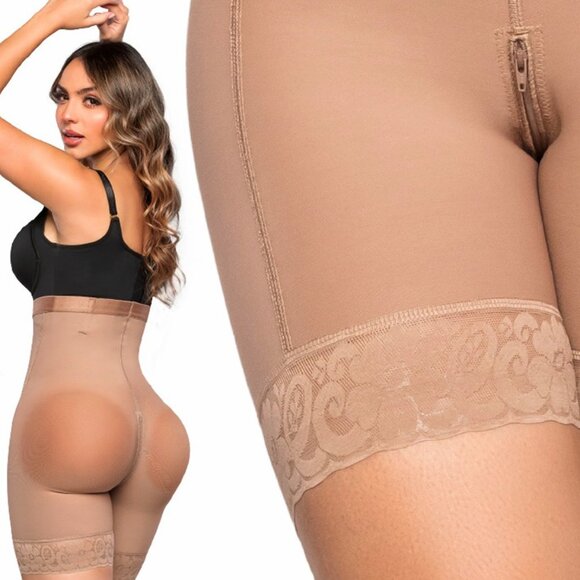 Stagmi Fajas Colombian Panty Shaper SMI04004 Cocoa w/ Matching Thong New Size S! - Picture 3 of 17